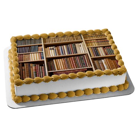 Book Shelf Books Edible Cake Topper Image Abpid52926 A Birthday Place