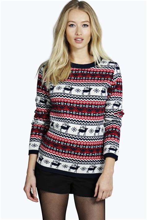 Boohoo Womens Christmas Jumper Sweater Xmas T In Multi Colours