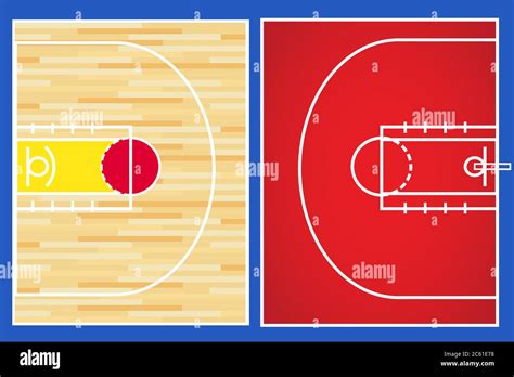 Basketball 3x3 Indoor Outdoor Court Vector Illustration Background