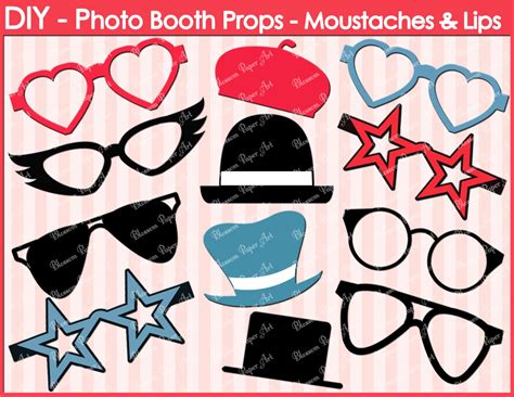 Printable Photo Booth Props Diy Glasses Hats
