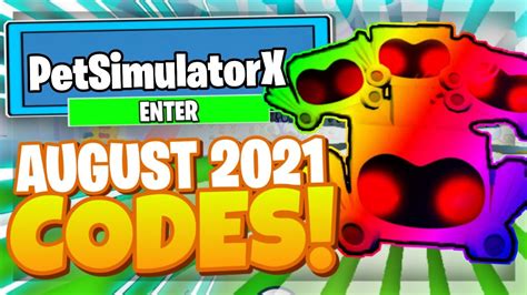 August 2021 Pet Simulator X Codes All New Secret Op Codes Roblox