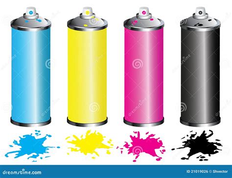 Cmyk Spray Can Stock Vector Illustration Of Painting 21019026