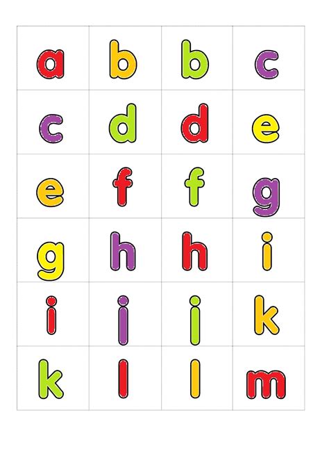 Small alphabet letters printable