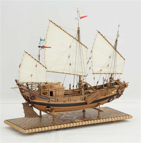 Photos Ship Model Chinese River Junk Of 19th Century