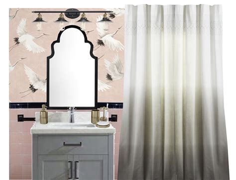 Pink Bathroom Design Concept With Wallpaper Pink Tile Bathroom Pink