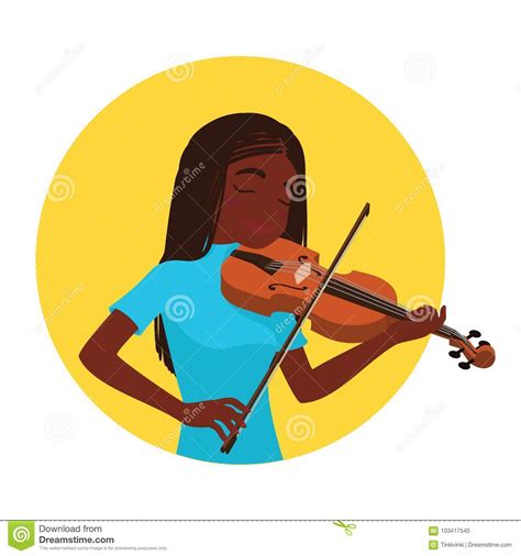 Musician Playing Violin Girl Violinist Is Inspired To Play A Classical