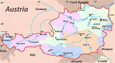 Maps Of Austria Detailed Map Of Austria In English Tourist Map Map
