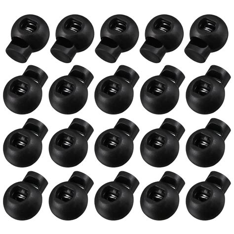 uxcell plastic sewing fasteners double hole spring cord toggle black 20 count