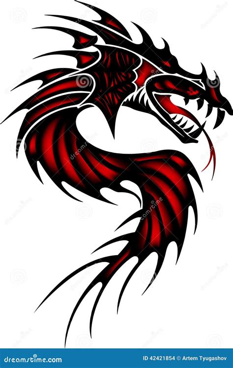 Tattoo Red Dragon Stock Vector Image 42421854