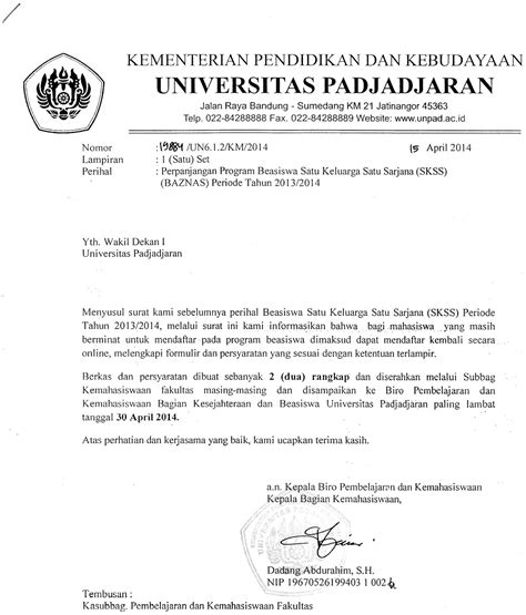 Contoh Surat Rekomendasi Rektor Untuk Beasiswa Contoh Surat