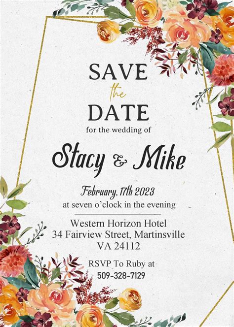 Save The Date Invitation Templates Editable With Ms Word Free