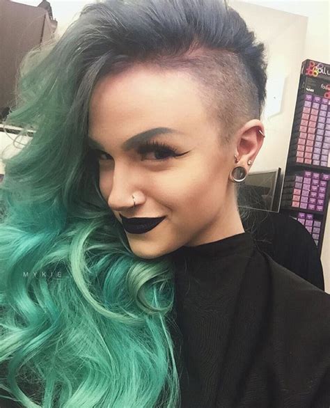 Mykie From Glam And Gore With Her New Hairstyle Half Shaved Hair