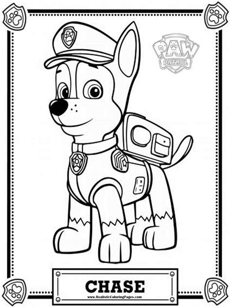 For your convenience, we have broken all. Paw Patrol Coloring Pages Chase | Realistic Coloring Pages ...
