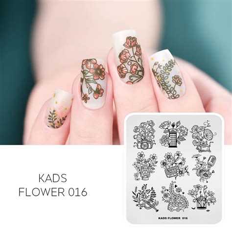 Kads New Arrival Flower 016 Design Flower Nail Stamp Decorations