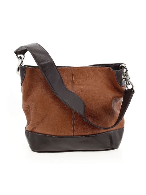 Tignanello 100 Leather Color Block Solid Brown Leather Shoulder Bag