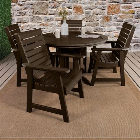 Highwood The Weatherly Collection 5 Piece Brown Patio Dining Set At