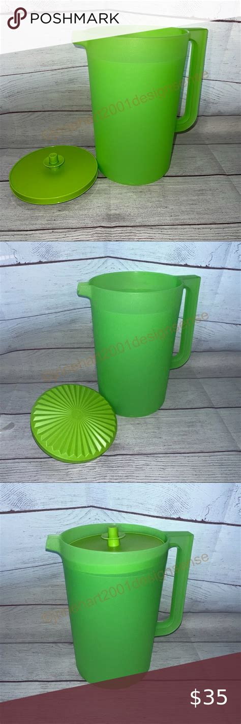 New Tupperware Classic 1 Gallon Push Button Seal Pitcher 1416 Lime
