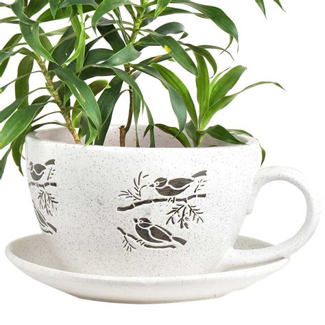 Green Ceramic Plant Pot Saucers Cute Resin Detachable Succulent
