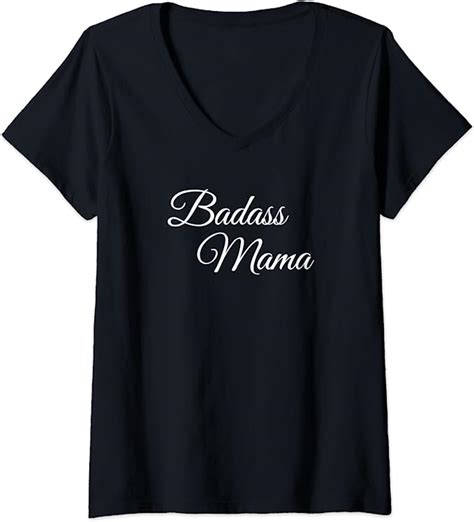 womens badass mama mother s day t for mom v neck t shirt clothing