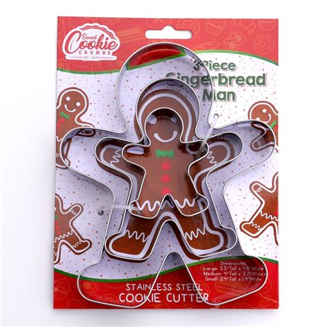 Gingerbread Man Cookie Cutter Set 3 Piece Stainless Steel Walmart