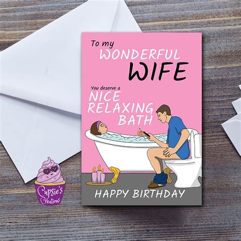 Funny Wife Birthday Card Uk To My Wonderful Wife Funny Happy Etsy