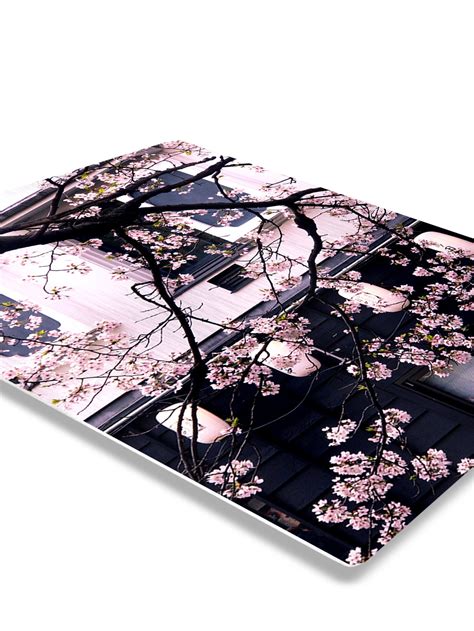 Japanese Cherry Blossom Metal Print Wall Art Black And White Etsy