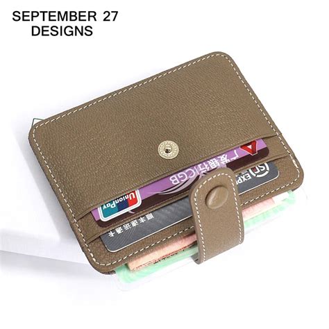 New Fashion Mini Credit Card Wallet Women First Layer Leather Sheepskin