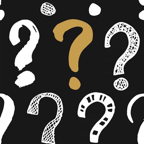 Questions Marks Seamless Pattern Hand Drawn Sketched Doodle Signs