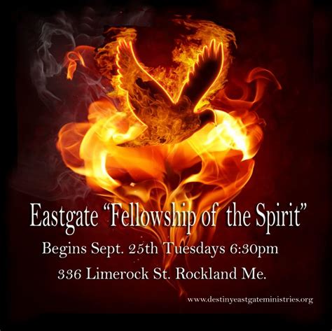 Announcing” Eastgate “fellowship Of The Spirit” Begins Sept 25th