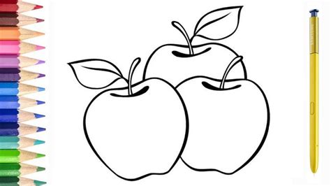 gambar buah epal kartun hitam putih 7 gorgeous save ideas fruit coloring pages coloring for