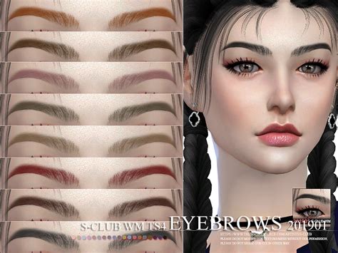 S Club Wm Ts4 Eyebrows 201901 Sims 4 Sims 4 Cc Makeup Sims Resource