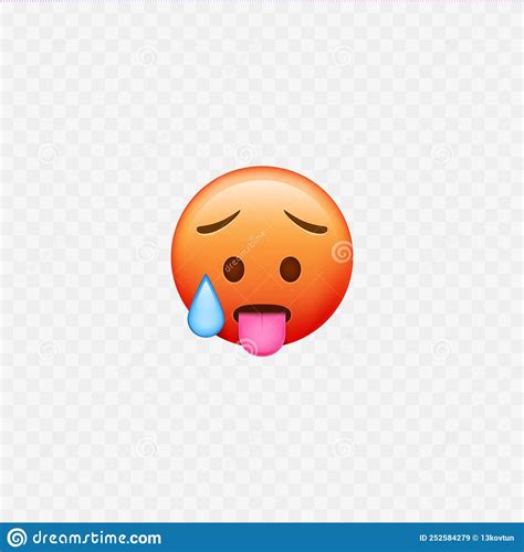 Hot Emoji Red Face Sweating Isolated Vector Stock Vector