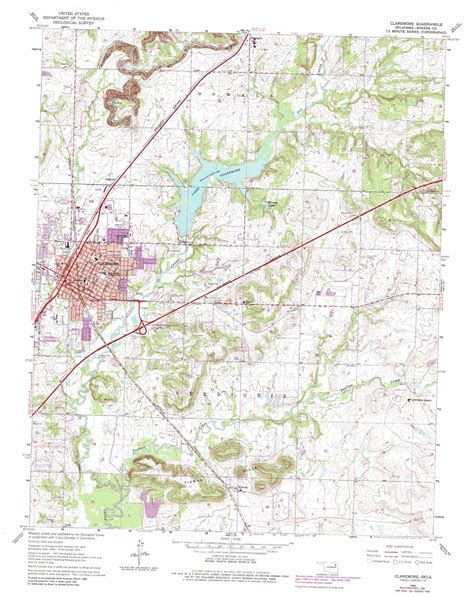 Claremore Topographic Map 124000 Scale Oklahoma