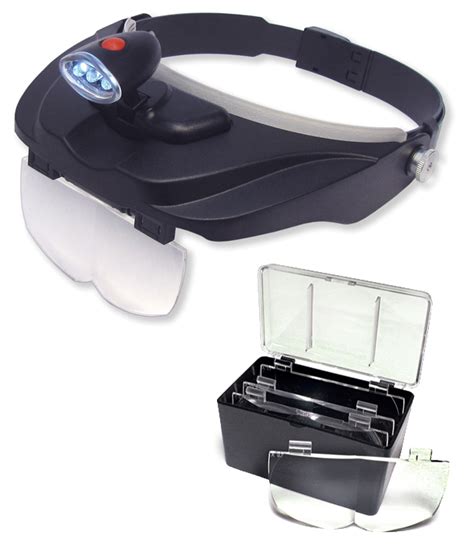 magnifier headband led lighted with 4 lenses