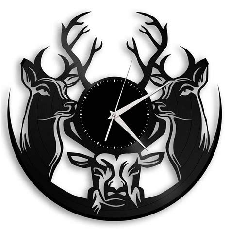 Deer Vinyl Wall Clock с изображениями Декоративные настенные часы