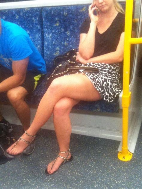 Candid Thong Sandals On The Train Rthongsandals