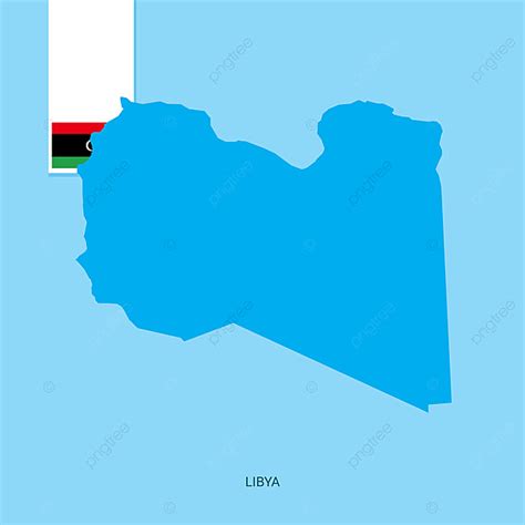 Libya Flag Vector Hd Images Libya Country Map With Flag Over Blue