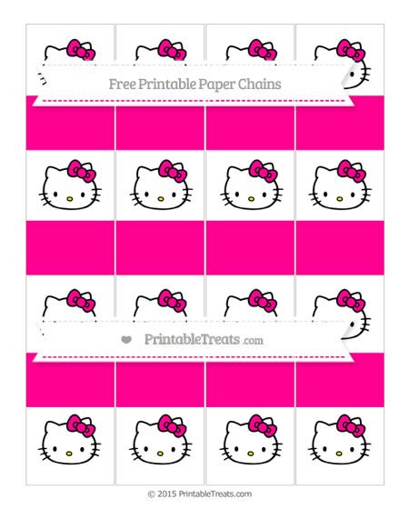 Free Magenta Hello Kitty Paper Chains — Printable