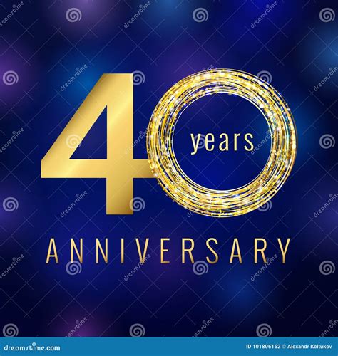 40 Years Old Luxurious Numbers Stock Vector Illustration Of