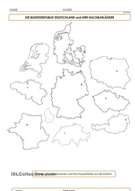 Übersicht der 16 bundesländer deutschland und ihre hauptstädte mit landkarte zum ausdrucken. Deutschlands Nachbarn | Geographie unterrichten, Kinder ...