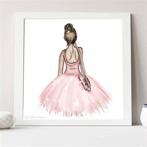 Pink Ballerina Illustration By Sjillustration By Sjillustrationshop On