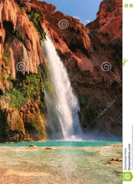 Havasu Falls Havasu Canyon Supai Grand Canyon Arizona Stock Image