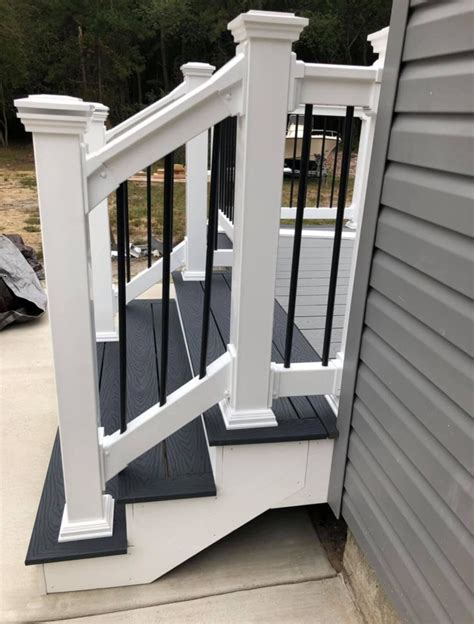 With trex railing you can also pair as you choose between the railing lines. Trex Deck with white vinyl railing and black aluminum ...