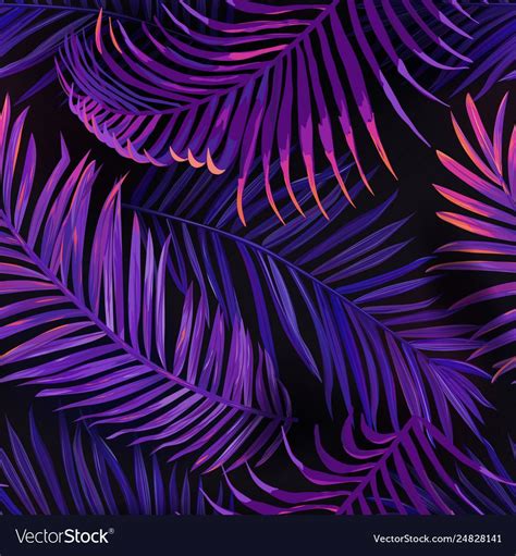 Kindness is truly a virtue. Tropical neon palm leaves seamless pattern floral vector ...