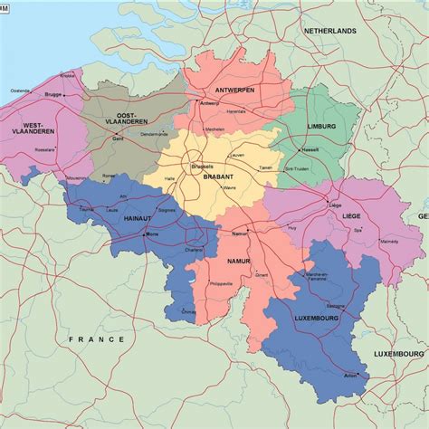 Celebrate your territory with a leader's boast. belgium political map. Illustrator Vector Eps maps. Eps ...