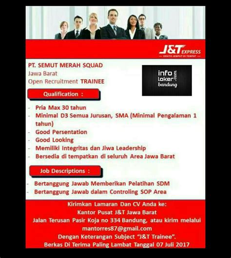 Info lowongan kerja starqueen cafe & reflexology tulungagung. Lowongan Kerja J&T Express Bandung Juli 2017 - Info Loker Bandung 2021