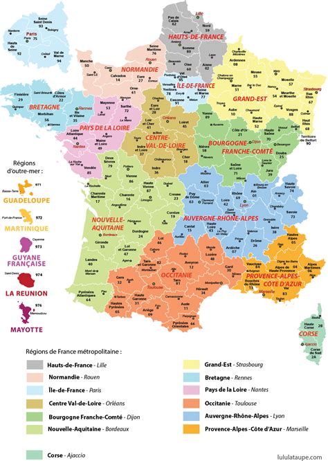 Ancien et nouveau découpage du territoire français avec ses 27 régions et ses 13 nouvelles régions. Carte Des Nouvelles Régions De France - Lulu La Taupe ...