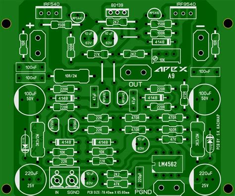 When you listen audio from any sound producer like tv, radio tone controller may include bass and the treble controls. PCB Power Amplifier Apex A9 in 2020 | Electronics circuit, Electronic circuit projects, Circuit ...