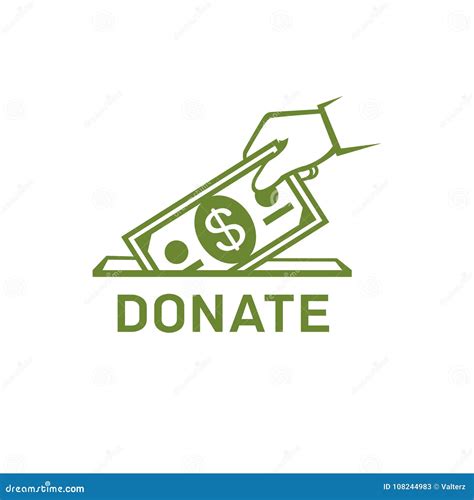 Donation Vector Icon Donate Money And Charity Concept Hand Putting