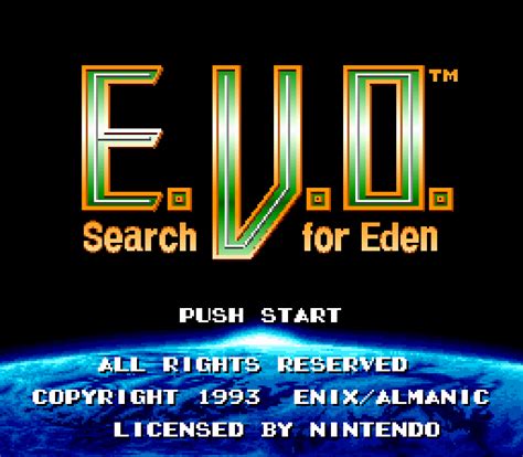 E V O Search For Eden Super Nintendo Entertainment System SNES ROM